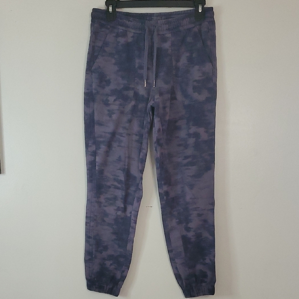 Athleta Farallon Printed Jogger Size 6 Cotton Spandex Blue
